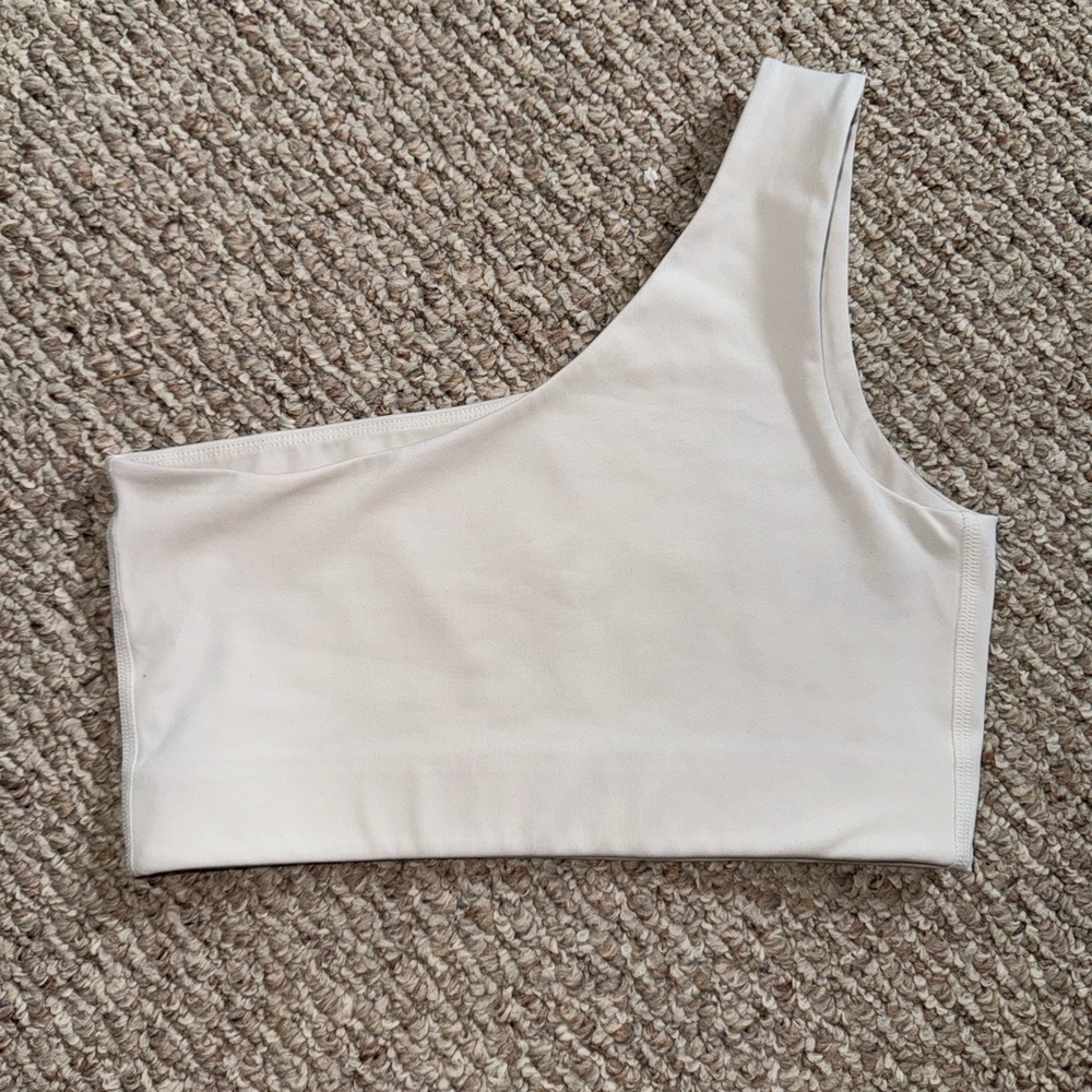 Girlfriend collective one shoulder bra top